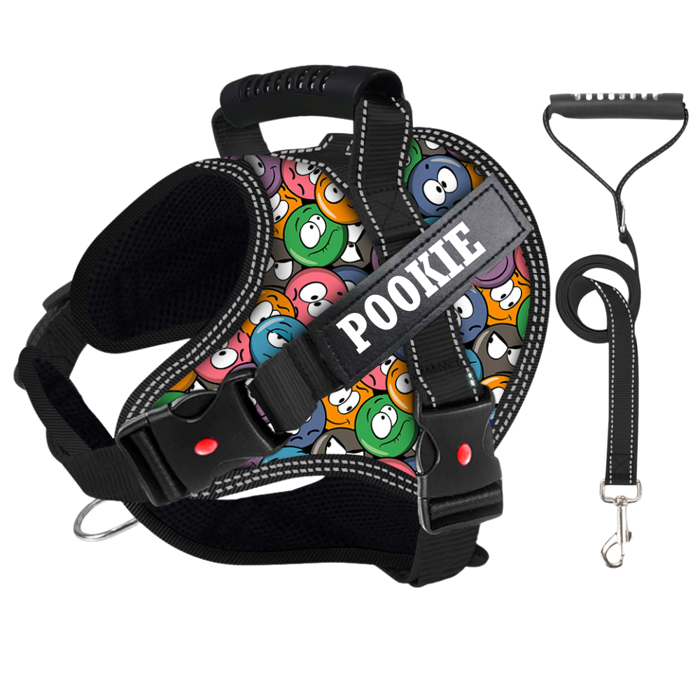 KIKA Pets MUSCLE Dog Harness for Large Dogs with Dog Name Personalisation