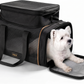 KIKA SkyFlex expandable airline-approved pet carrier with dog inside, top and side mesh panels open