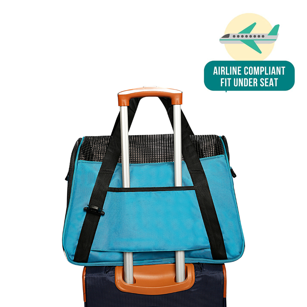 KIKA Pets AIRLINE Cat Carrier Bag, plane airline cat carrier bag with trolley sleeve
