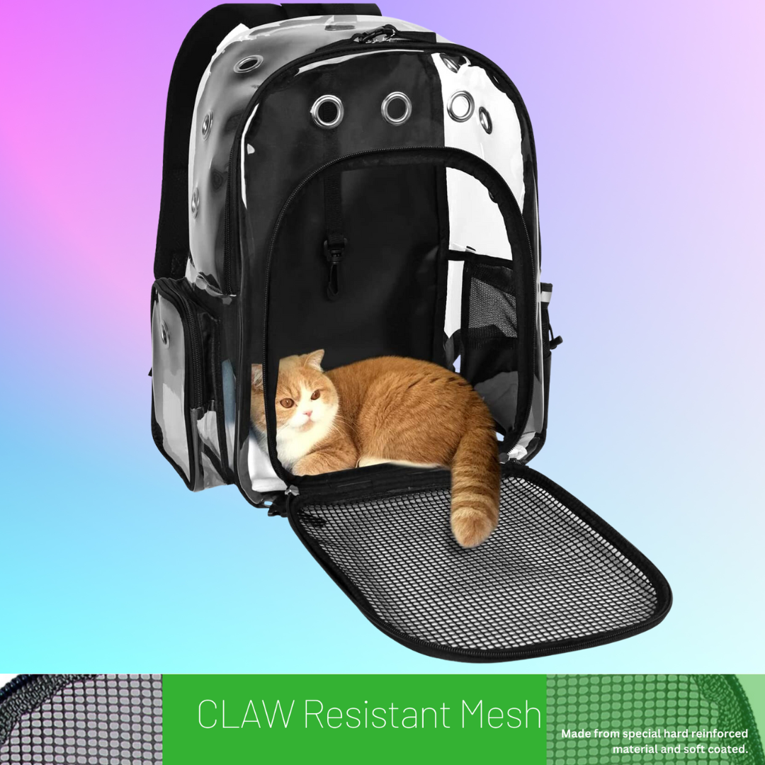 cat backpack carrier bag, pet bags for cats, pet carriers for cats  with clash resistant mesh