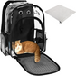 KIKA Pets CLEAR dog cat backpack carrier bag with cozy pet bed to make your cat feel comfortable