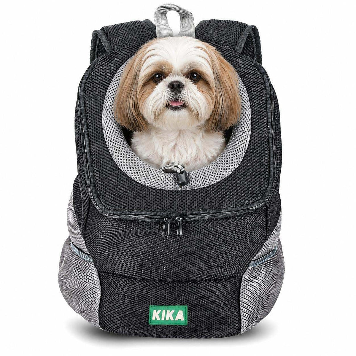 KIKA Pets Head-Out dog backpack carrier, size XL, with Shih Tzu