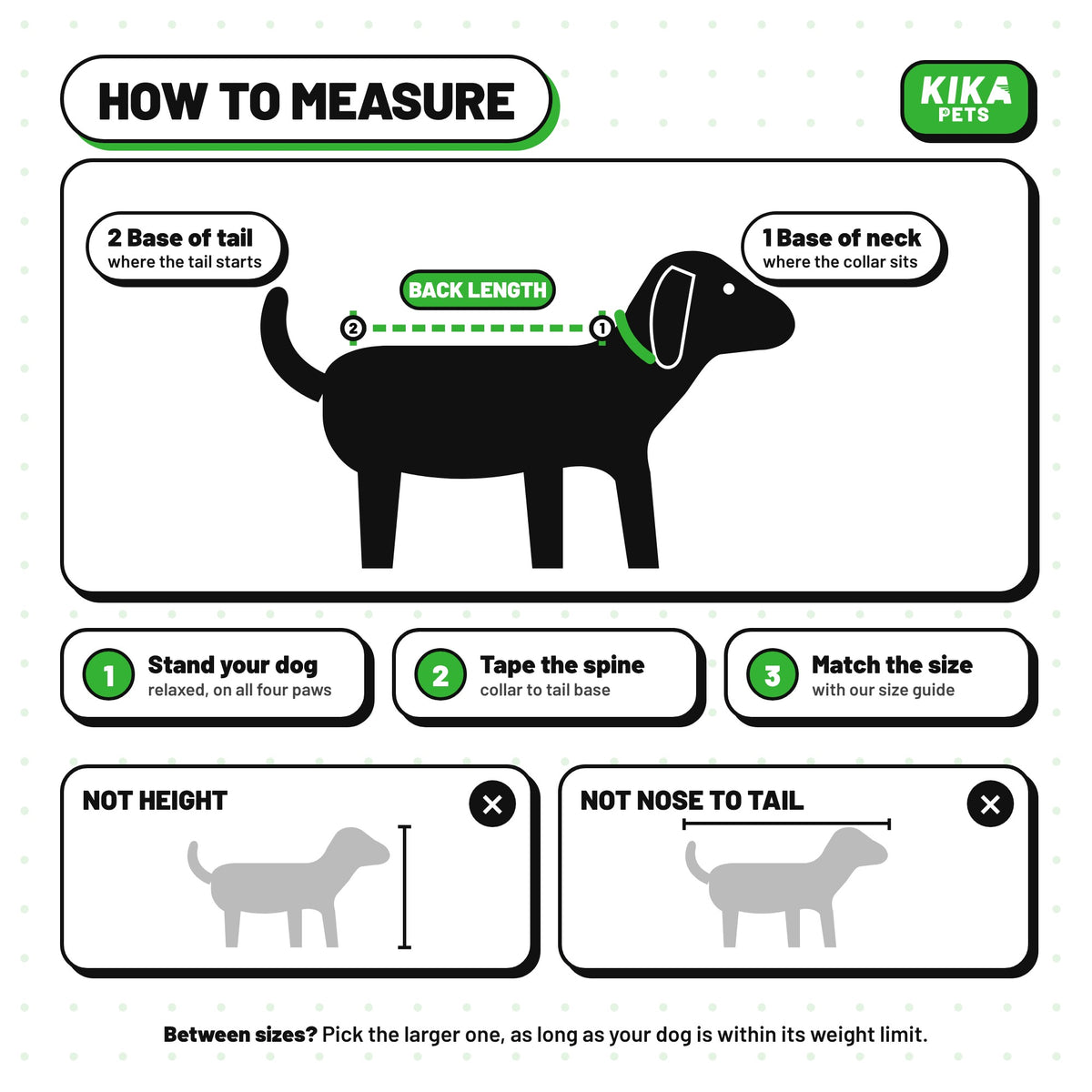 How to measure your dog's back length from collar to base of tail