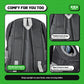Comfy for you too: sturdy back panel and padded mesh shoulder straps