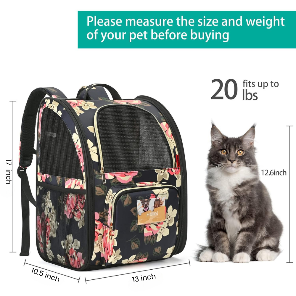 GOLDFINCH Cat and Dog Bag Backpack Carrier (French Peony) - KIKA Pets