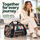 AeroNest MPro French Peony poodle inside closed carrier beside owner at airport kika pets