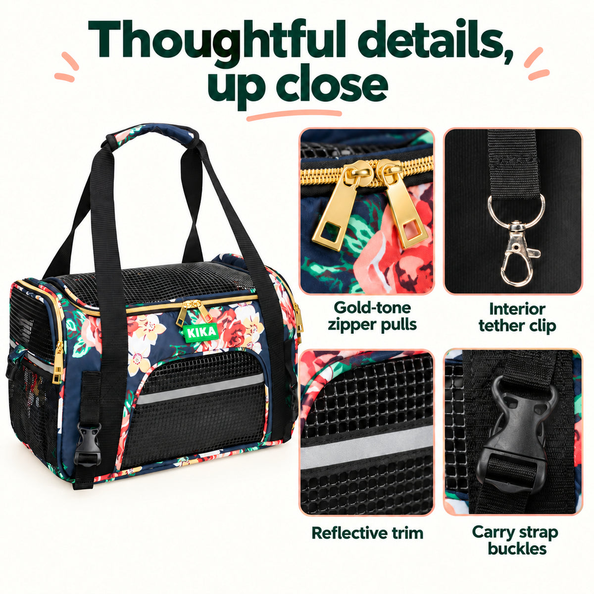 AeroNest MPro French Peony kika pets aeronest akasa pet bag