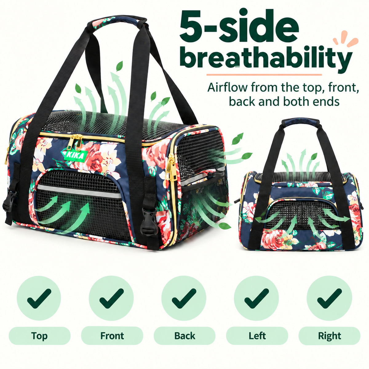 AeroNest MPro French Peony five side breathable mesh airflow kika pets