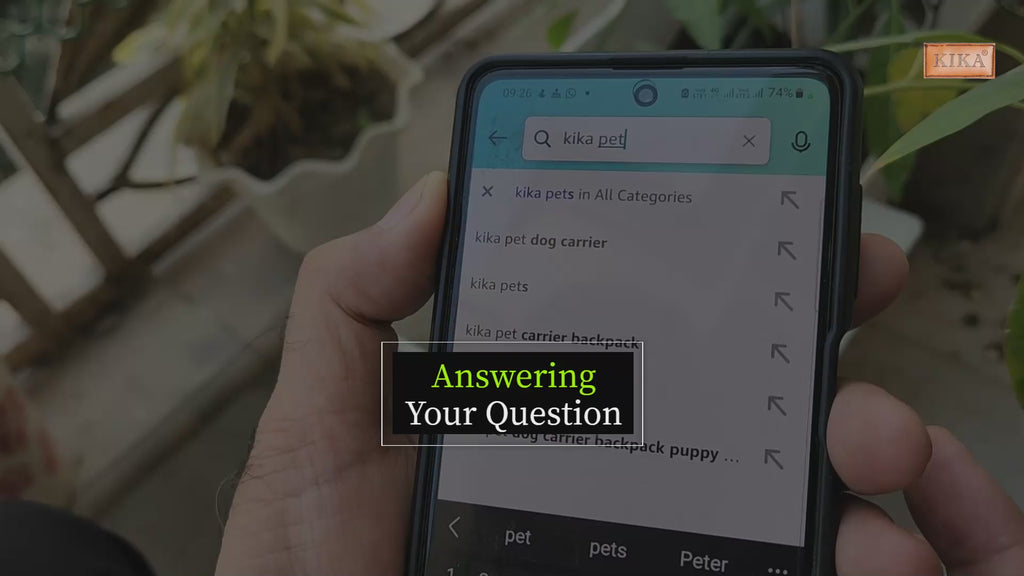 KIKA Pets Head Out Dog Carrier Backpack video showing how to select the correct size of the bag