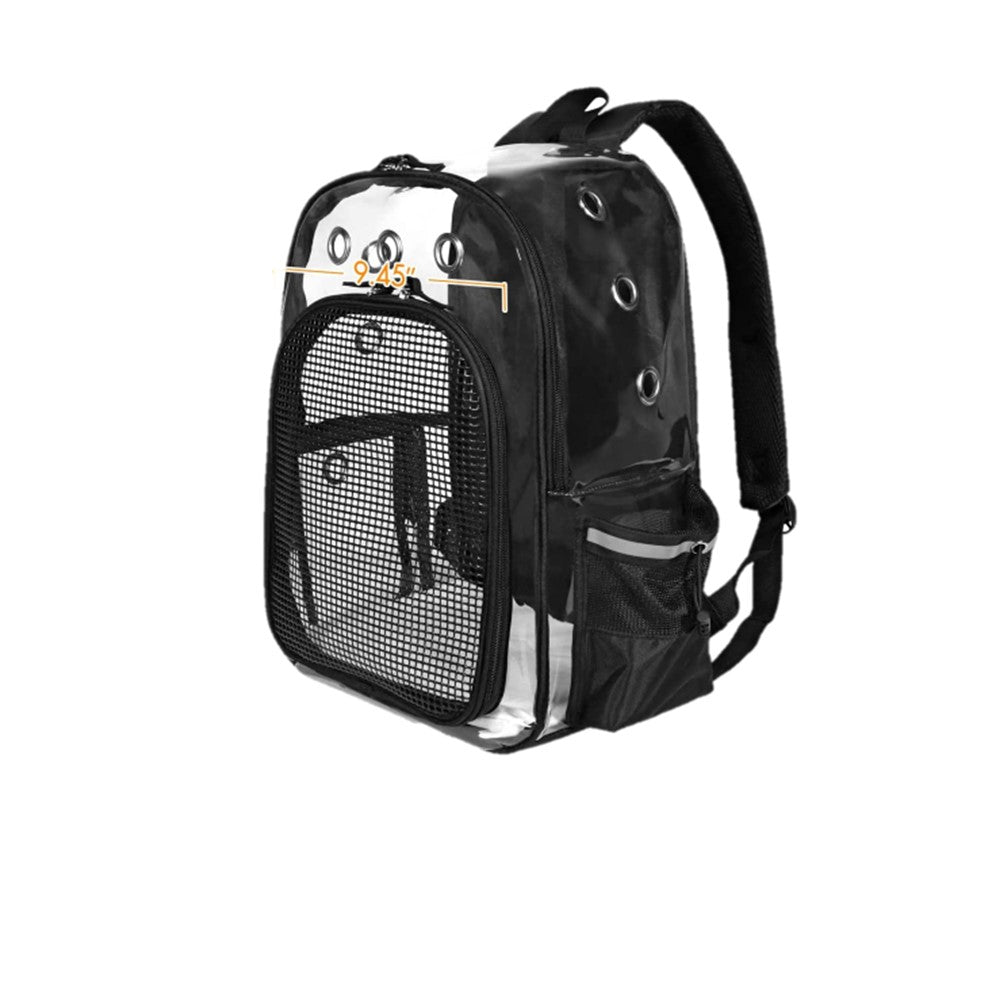 KIKA Pets CLEAR dog cat backpack carrier side view